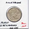 Allemagne 2 reichsmark 1939 F, Sup KM 93 pièce de monnaie