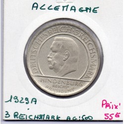 Allemagne 3 reichsmark 1929 A, Sup KM 63 pièce de monnaie