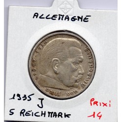 Allemagne 5 reichsmark 1935 J, TTB KM 86 pièce de monnaie