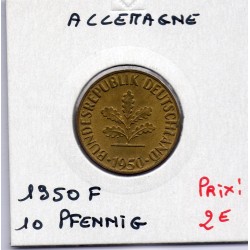 Allemagne RFA 10 pfennig 1950 F, SPL KM 108 pièce de monnaie