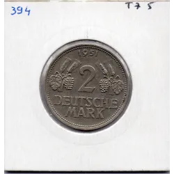 Allemagne RFA 2 deutche mark 1951 D, Sup KM 111 pièce de monnaie