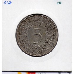 Allemagne RFA 5 deutche mark 1951 J, TTB KM 112 pièce de monnaie
