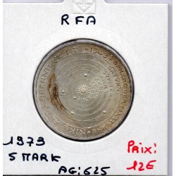 Allemagne RFA 5 deutche mark 1973 J, Sup KM 136 pièce de monnaie