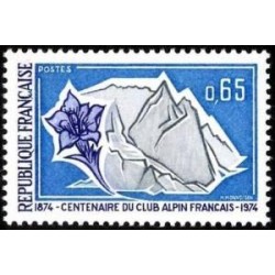 Timbre France Yvert No 1788 Gentianne et glacier Club alpin Français, centenaire