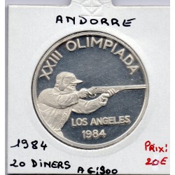 Andorre 20 diners 1984, Spl KM 25 pièce de monnaie