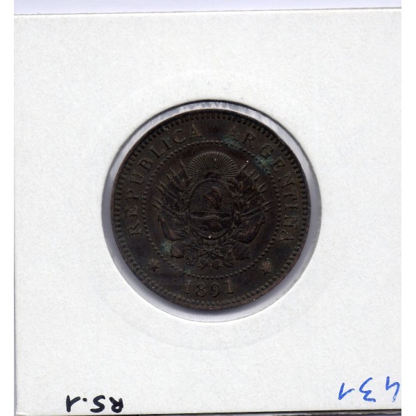 Argentine 1 centavo 1891 TTB, KM 32 pièce de monnaie