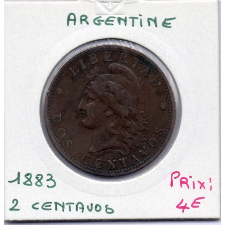Argentine 2 centavos 1883 TTB, KM 33 pièce de monnaie