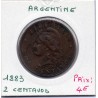 Argentine 2 centavos 1883 TTB, KM 33 pièce de monnaie