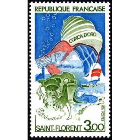 Timbre France Yvert No 1794 Golfe de Saint Florent