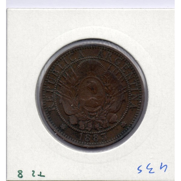 Argentine 2 centavos 1883 TTB, KM 33 pièce de monnaie