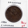 Argentine 2 centavos 1884 TTB, KM 33 pièce de monnaie