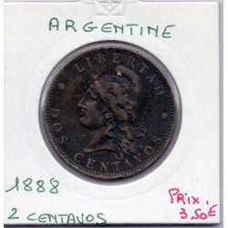 Argentine 2 centavos 1888 TTB, KM 33 pièce de monnaie