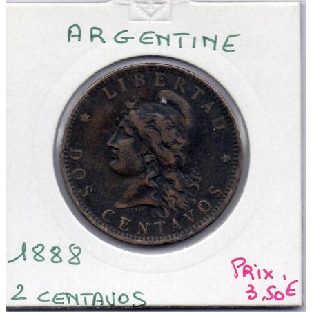 Argentine 2 centavos 1888 TTB, KM 33 pièce de monnaie