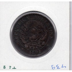 Argentine 2 centavos 1891 TTB, KM 33 pièce de monnaie
