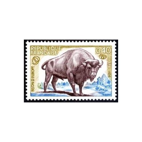 Timbre France Yvert No 1795 Bison d'Europe