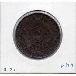 Argentine 2 centavos 1893 TTB, KM 33 pièce de monnaie