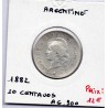 Argentine 20 centavos 1882 TB, KM 27 pièce de monnaie