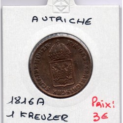 Autriche 1 kreuzer 1816 A Vienne TTB+, KM 2113 pièce de monnaie