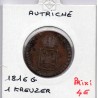 Autriche 1 kreuzer 1816 G Baia Mare TTB, KM 2113 pièce de monnaie