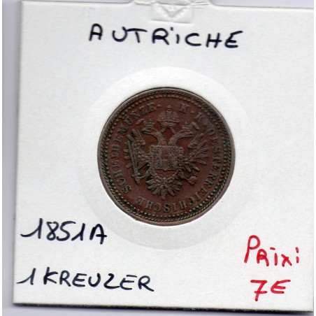 Autriche 1 kreuzer 1851 A Vienne TTB, KM 2185 pièce de monnaie