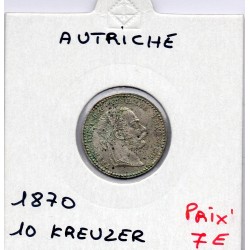 Autriche 10 kreuzer 1870, KM 2206 pièce de monnaie