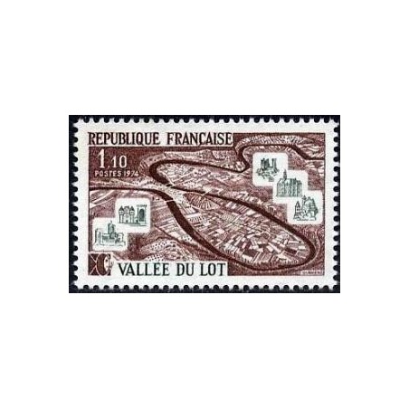 Timbre France Yvert No 1807 La vallée du Lot