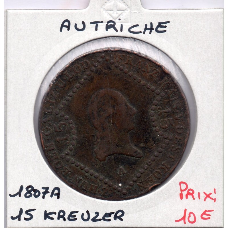 Autriche 15 kreuzer 1807 A Vienne, KM 2138 pièce de monnaie