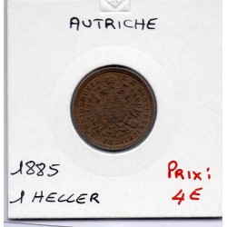 Autriche 1 Heller 1885 TTB, KM 2187 pièce de monnaie
