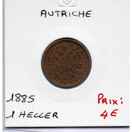 Autriche 1 Heller 1885 TTB, KM 2187 pièce de monnaie