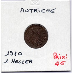Autriche 1 Heller 1910 TTB, KM 2800 pièce de monnaie