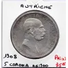 Autriche 5 Corona 1908 TTB, KM 2809 pièce de monnaie