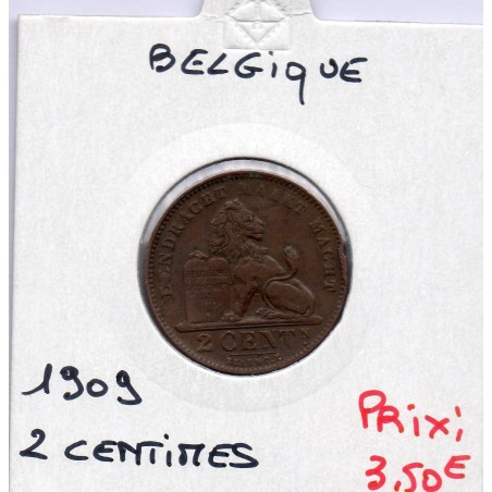 Belgique 2 centimes 1909 en Flamand TTB, KM 36 pièce de monnaie