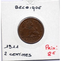 Belgique 2 centimes 1911 en français Sup-, KM 35 pièce de monnaie