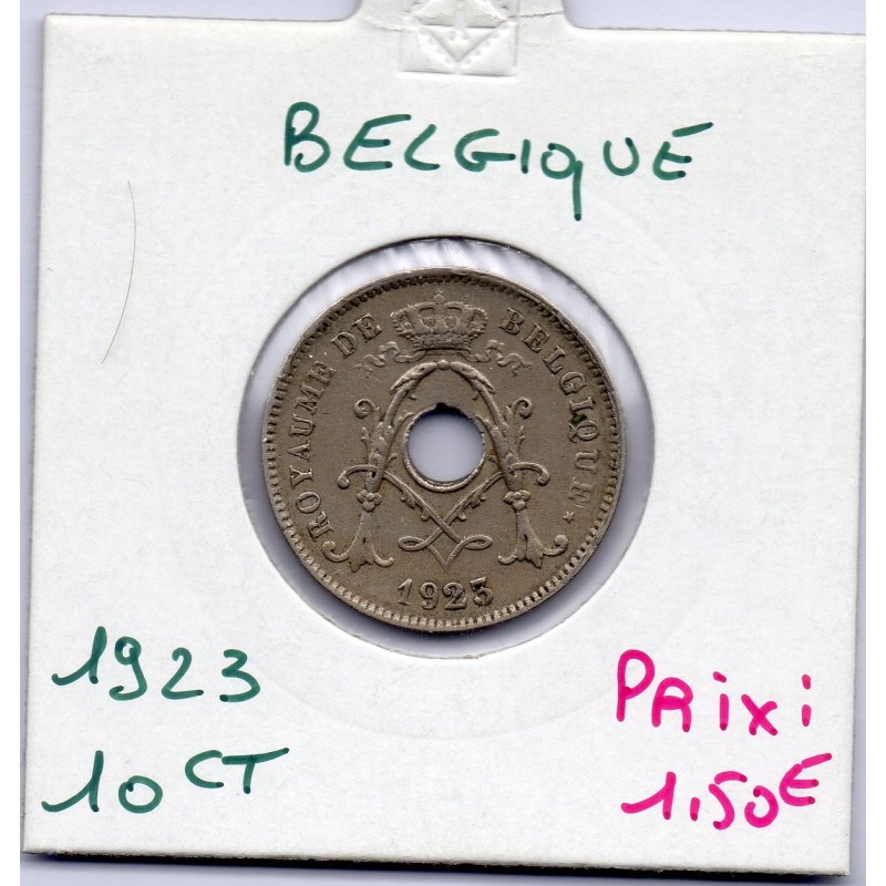 Belgique 10 centimes 1923 en Français TTB, KM 85 pièce de monnaie