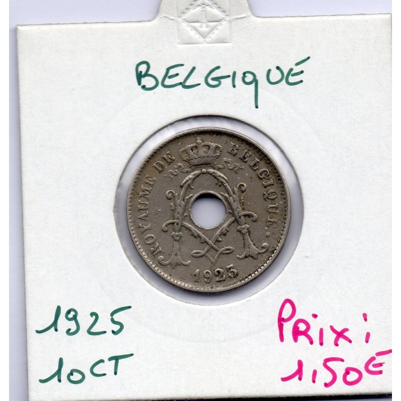 Belgique 10 centimes 1925 en Français TTB, KM 85 pièce de monnaie