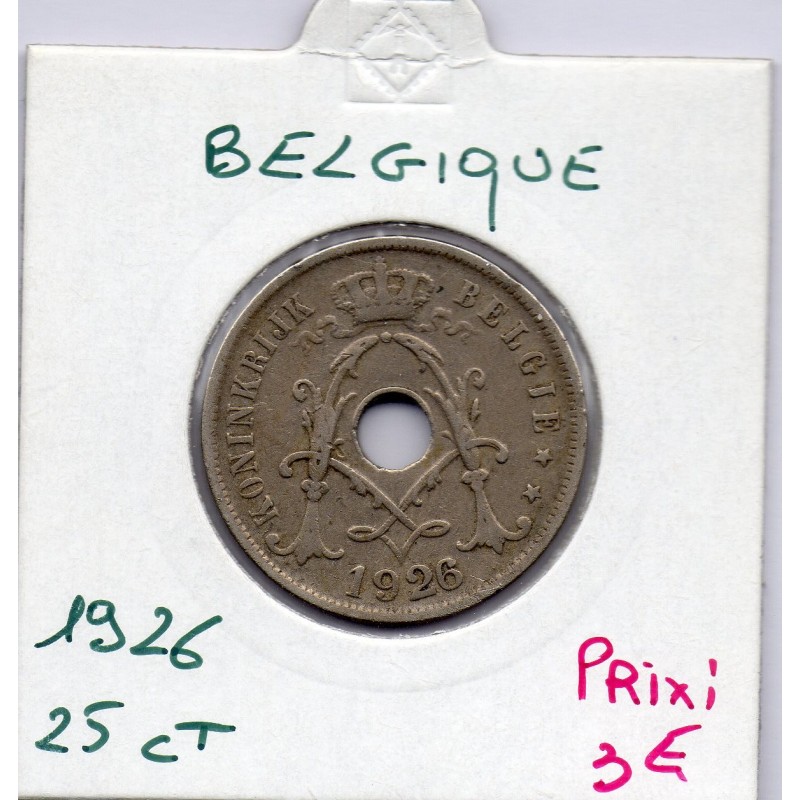 Belgique 25 centimes 1926 en Flamand TTB, KM 69 pièce de monnaie