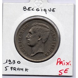 Belgique 5 Francs 1930 en Flamand TTB+ , KM 98 pièce de monnaie