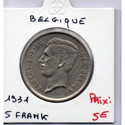 Belgique 5 Francs 1931 en Flamand TTB+ , KM 98 pièce de monnaie