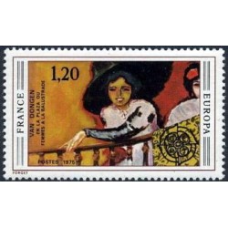 Timbre France Yvert No 1841 Europa, En la plaza, femme à la balustrade de Van Dongen