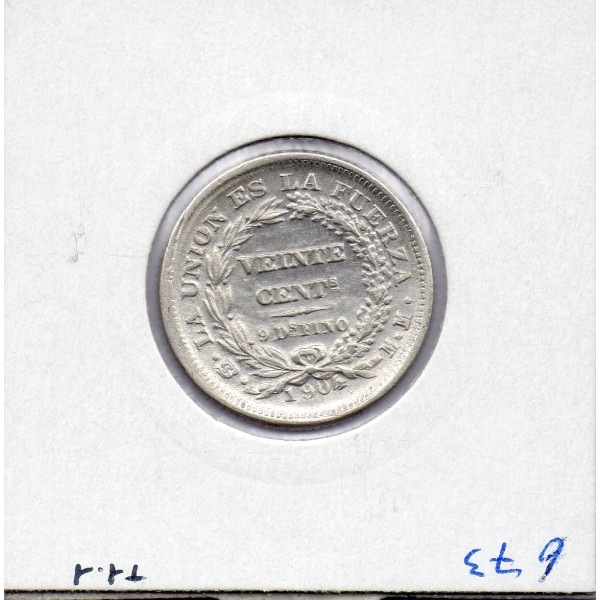 Bolivie 20 centavos 1904 Sup, KM 159 pièce de monnaie