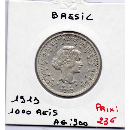 Brésil 1000 reis 1913 Spl, KM 513 pièce de monnaie