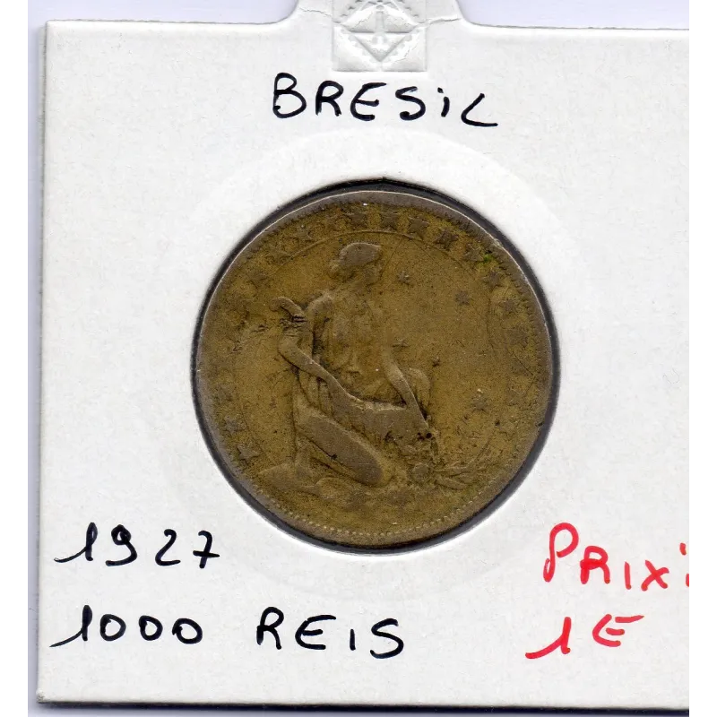 Brésil 1000 reis 1927 TB, KM 525 pièce de monnaie Brésil 1000 reis 1927 TB, KM 525 pièce de monnaie