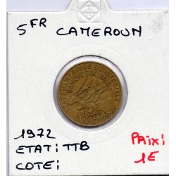 Cameroun  5 francs 1972 TTB, KM 1a pièce de monnaie