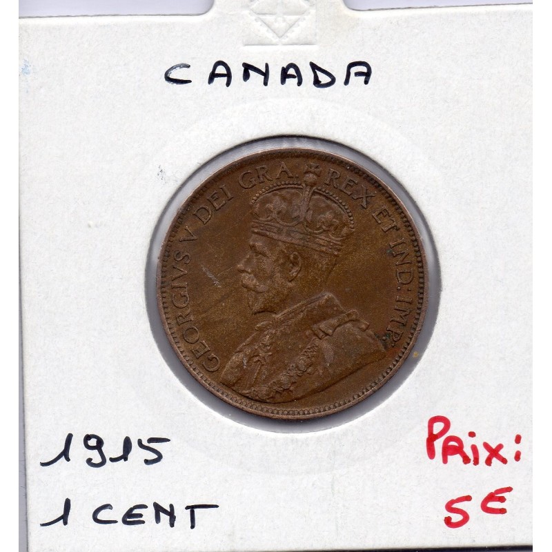 Canada 1 cent 1915 TTB+, KM 21 pièce de monnaie