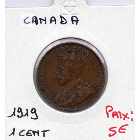 Canada 1 cent 1919 TTB, KM 21 pièce de monnaie