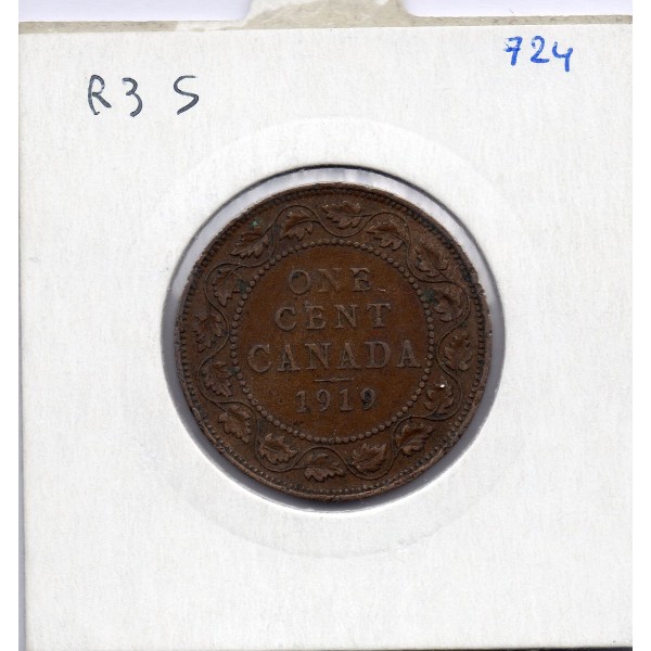 Canada 1 cent 1919 TTB, KM 21 pièce de monnaie