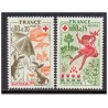Timbre Yvert No 1860-1861 France, paire croix rouge, les saisons