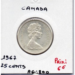 Canada 25 cents 1967 Sup, KM 68 pièce de monnaie
