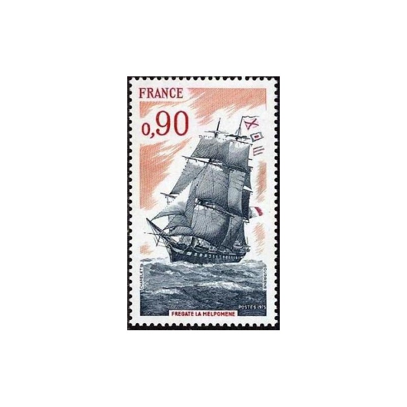 Timbre France Yvert No 1862 Frégate la Melpomène, bateau école