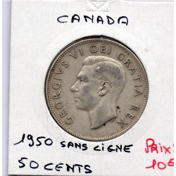 Canada 50 cents 1950 sans ligne TTB, KM 45 pièce de monnaie